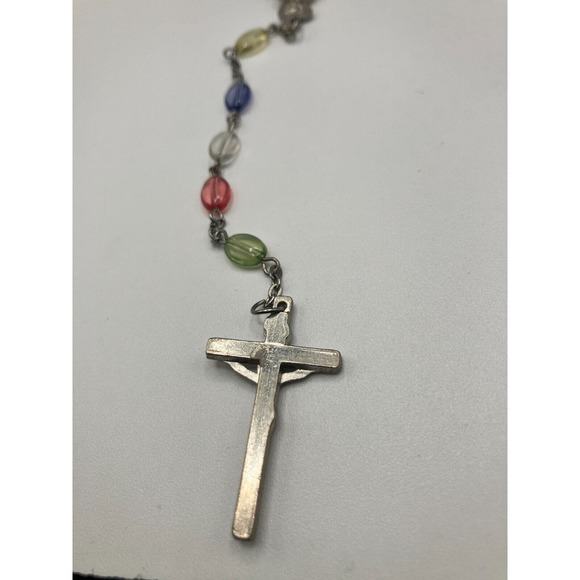 St Labre Indians Multicolored Rosary Beads 22 7/8 Inch Necklace! - Picture 9 of 12